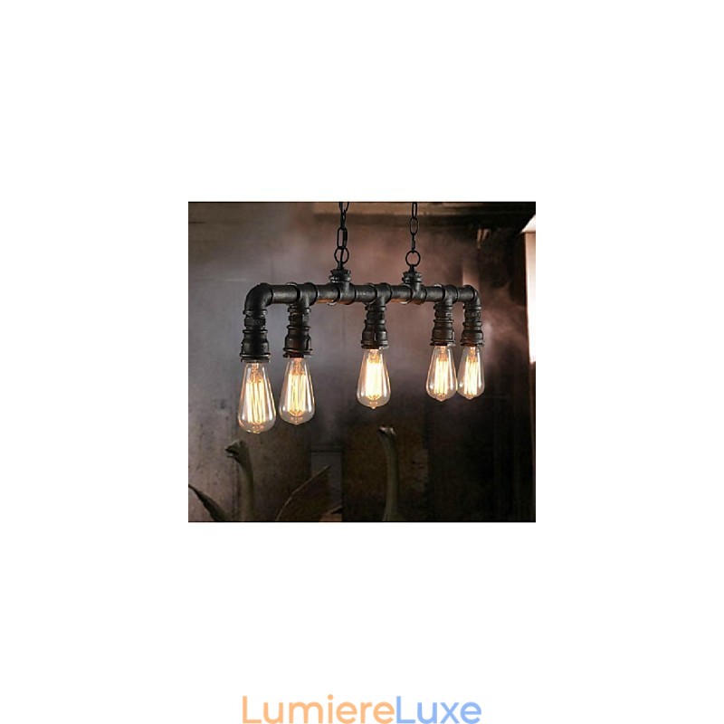 Lanterne traditionnelle classique vintage style campagnard rétro mini peinture suspension en métal salle à manger
