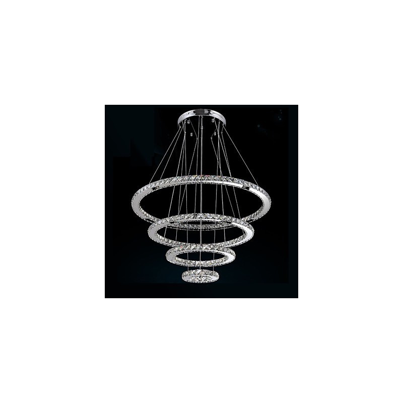 Lustre suspendu moderne en cristal transparent, éclairage de plafond, dimensions : 100 cm, 80 cm, 60 cm, 40 cm