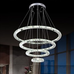 Lustre suspendu moderne en cristal transparent, éclairage de plafond, dimensions : 100 cm, 80 cm, 60 cm, 40 cm