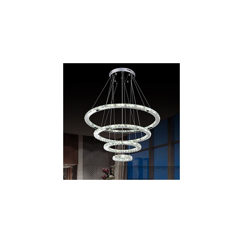 Lustre suspendu moderne en cristal transparent, éclairage de plafond, dimensions : 100 cm, 80 cm, 60 cm, 40 cm