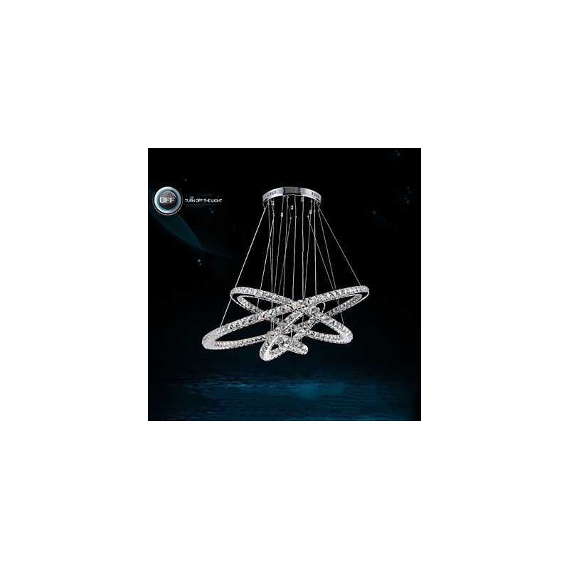 Lustre suspendu moderne en cristal transparent, éclairage de plafond, dimensions : 100 cm, 80 cm, 60 cm, 40 cm