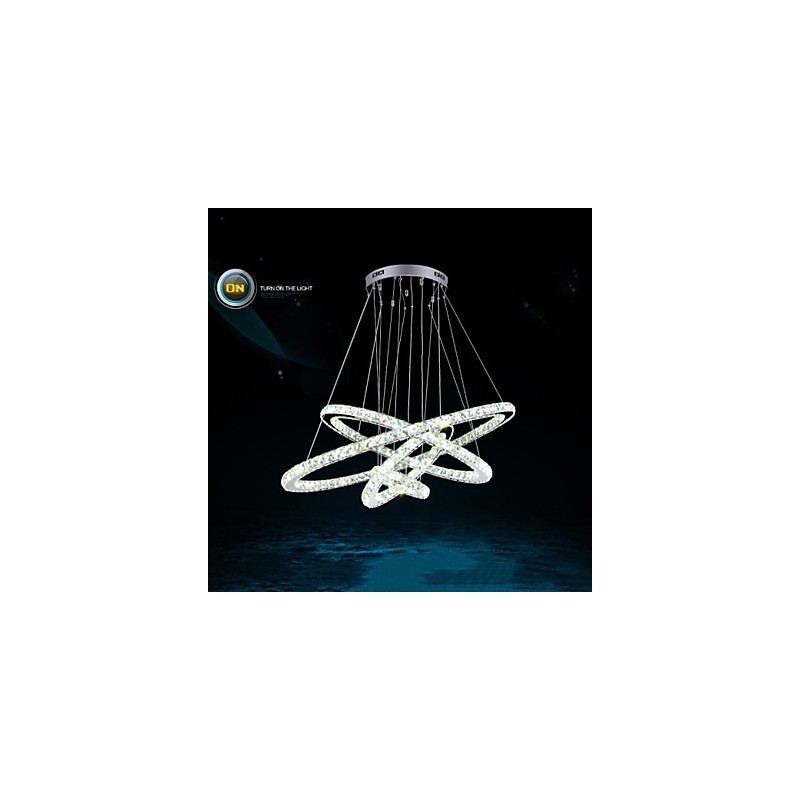 Lustre suspendu moderne en cristal transparent, éclairage de plafond, dimensions : 100 cm, 80 cm, 60 cm, 40 cm