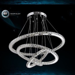 Lustre suspendu moderne en cristal transparent, éclairage de plafond, dimensions : 100 cm, 80 cm, 60 cm, 40 cm