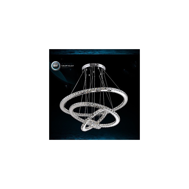 Lustre suspendu moderne en cristal transparent, éclairage de plafond, dimensions : 100 cm, 80 cm, 60 cm, 40 cm