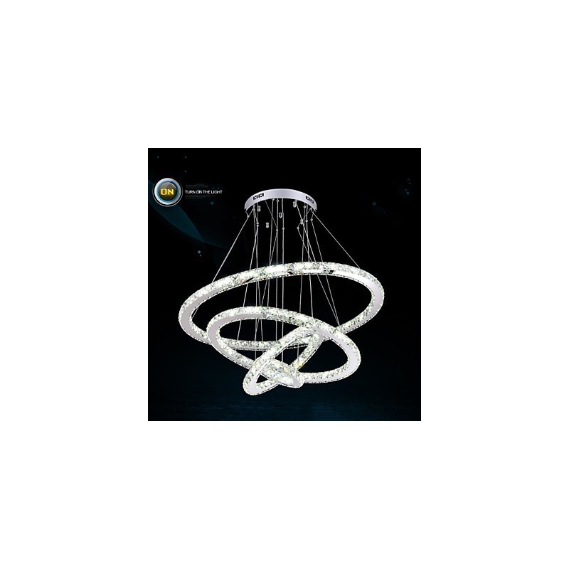 Lustre suspendu moderne en cristal transparent, éclairage de plafond, dimensions : 100 cm, 80 cm, 60 cm, 40 cm