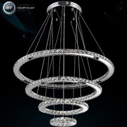 Lustre suspendu moderne en cristal transparent, éclairage de plafond, dimensions : 100 cm, 80 cm, 60 cm, 40 cm