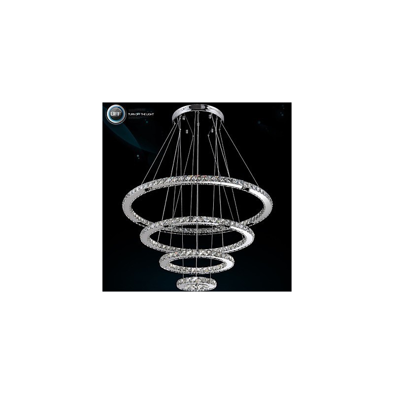 Lustre suspendu moderne en cristal transparent, éclairage de plafond, dimensions : 100 cm, 80 cm, 60 cm, 40 cm