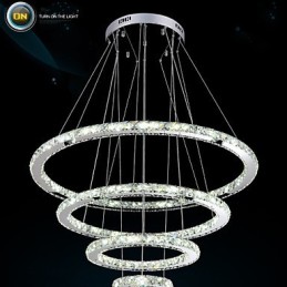 Lustre suspendu moderne en cristal transparent, éclairage de plafond, dimensions : 100 cm, 80 cm, 60 cm, 40 cm