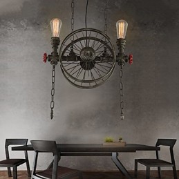 Lustre américain en forme de roue de fer