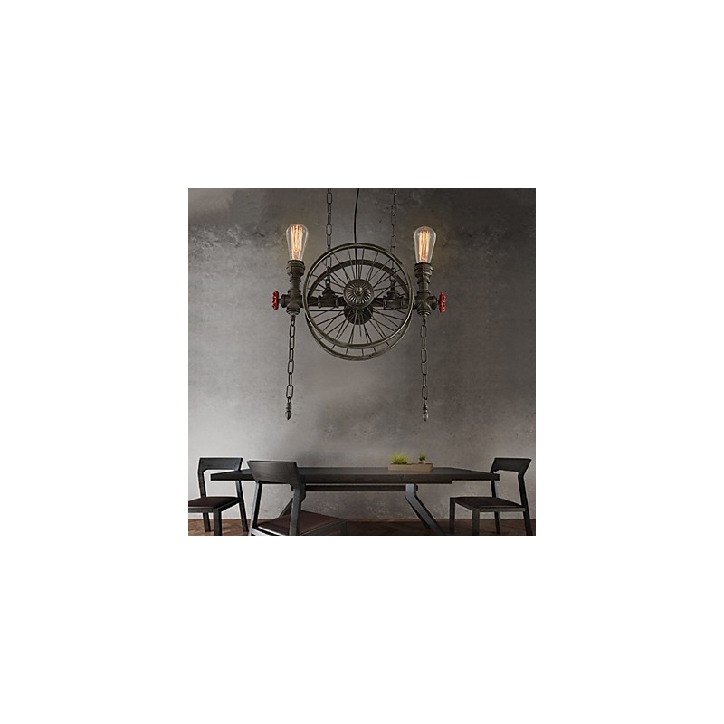 Lustre américain en forme de roue de fer