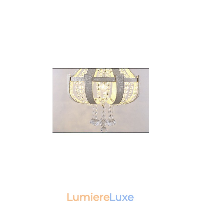Lustre créatif en cristal et cuir de luxe post-moderne Lron