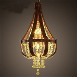 Lustre créatif en cristal et cuir de luxe post-moderne Lron
