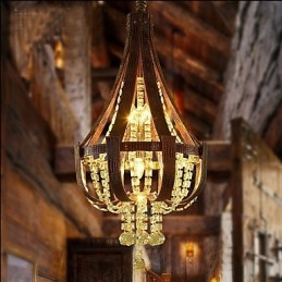 Lustre créatif en cristal et cuir de luxe post-moderne Lron
