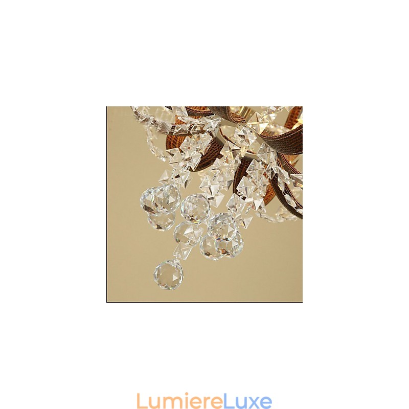 Lustre créatif en cristal et cuir de luxe post-moderne Lron