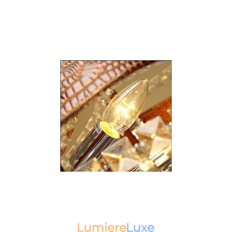 Lustre créatif en cristal et cuir de luxe post-moderne Lron