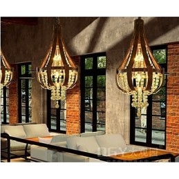 Lustre créatif en cristal et cuir de luxe post-moderne Lron