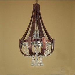 Lustre créatif en cristal et cuir de luxe post-moderne Lron