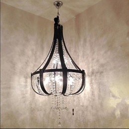 Lustre créatif en cristal et cuir de luxe post-moderne Lron