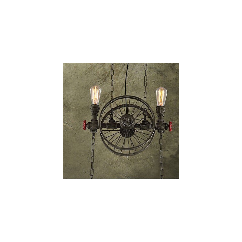 Lustre américain en forme de roue de fer