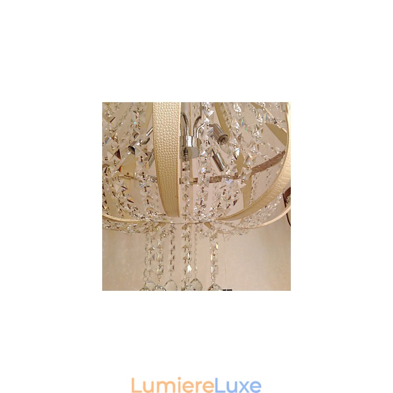 Lustre créatif en cristal et cuir de luxe post-moderne Lron