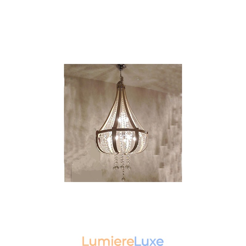 Lustre créatif en cristal et cuir de luxe post-moderne Lron