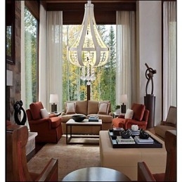Lustre créatif en cristal et cuir de luxe post-moderne Lron