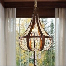 Lustre créatif en cristal et cuir de luxe post-moderne Lron