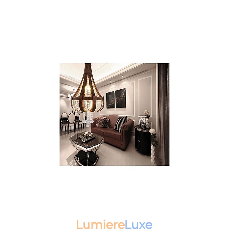 Lustre créatif en cristal et cuir de luxe post-moderne Lron