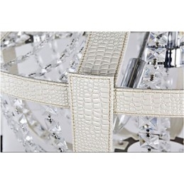 Lustre créatif en cristal et cuir de luxe post-moderne Lron