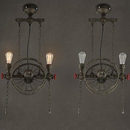 Lustre américain en forme de roue de fer