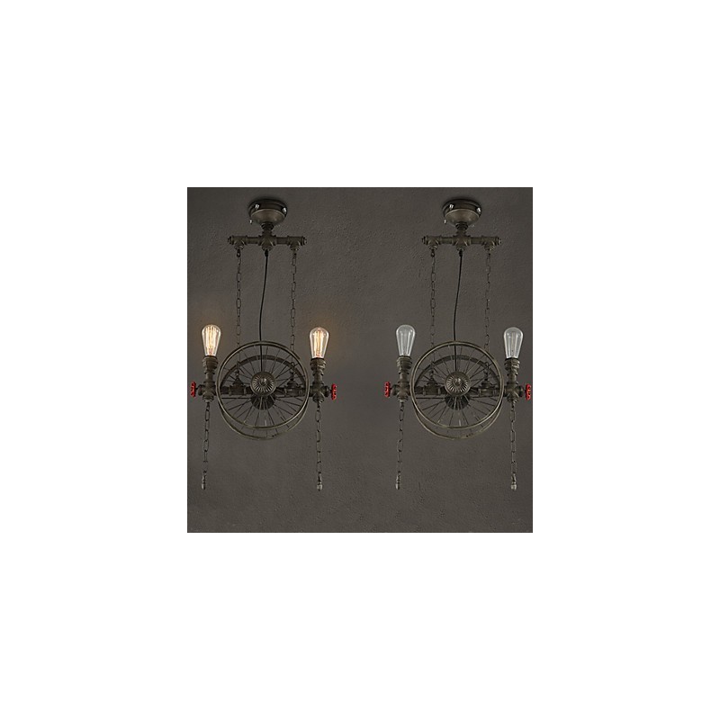 Lustre américain en forme de roue de fer