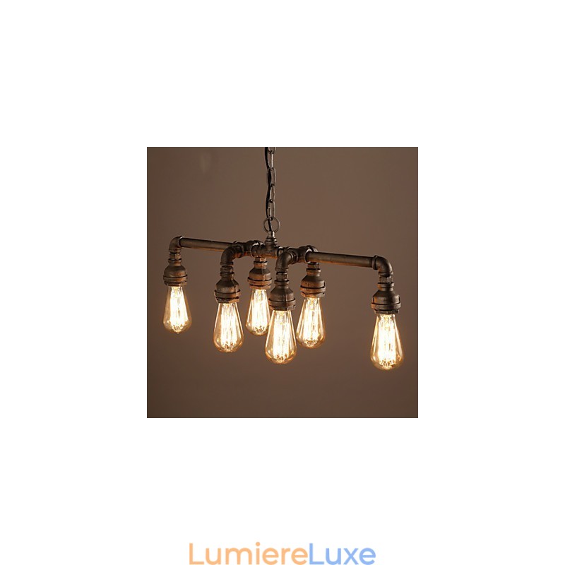 Suspension industrielle vintage style loft rétro Edison en métal avec tuyau d'eau