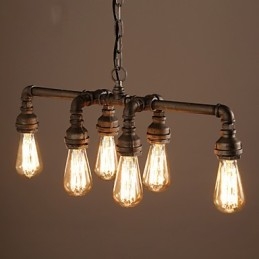 Suspension industrielle vintage style loft rétro Edison en métal avec tuyau d'eau