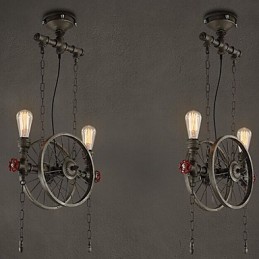 Lustre américain en forme de roue de fer