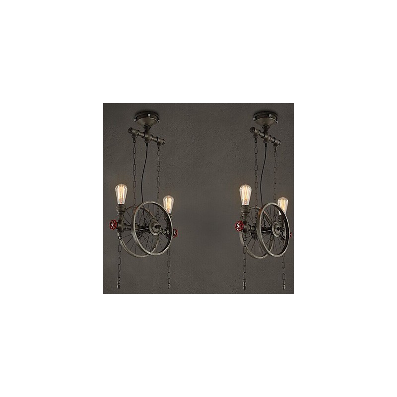 Lustre américain en forme de roue de fer