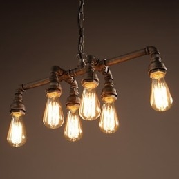 Suspension industrielle vintage style loft rétro Edison en métal avec tuyau d'eau