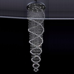 Plafonnier suspendu en cristal K9, 13 lampes modernes argentées et transparentes