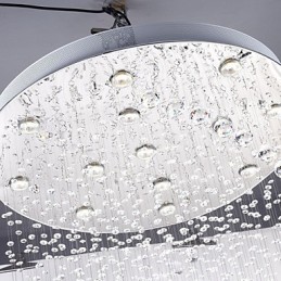 Plafonnier suspendu en cristal K9, 13 lampes modernes argentées et transparentes