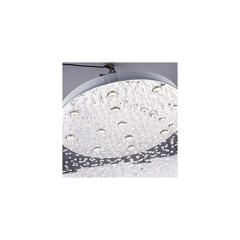 Plafonnier suspendu en cristal K9, 13 lampes modernes argentées et transparentes