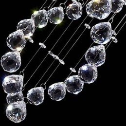 Plafonnier suspendu en cristal K9, 13 lampes modernes argentées et transparentes