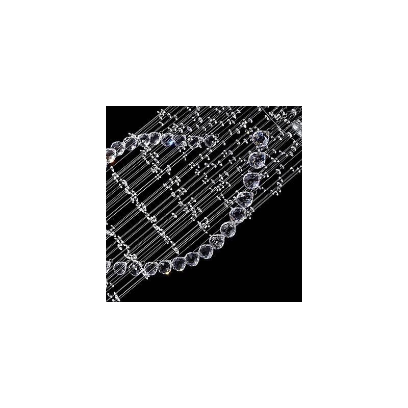 Plafonnier suspendu en cristal K9, 13 lampes modernes argentées et transparentes