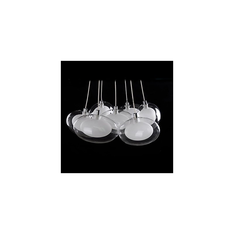 Suspension moderne contemporaine en métal chromé