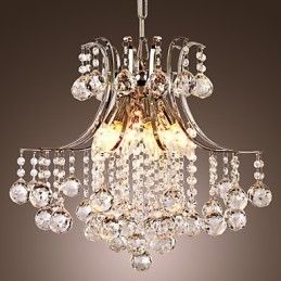 Suspension de luxe moderne en cristal à 6 lumières