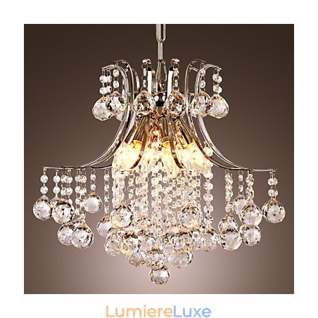 Suspension de luxe moderne en cristal à 6 lumières Suspension de luxe moderne en cristal à 6 lumières