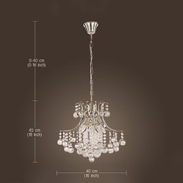 Suspension de luxe moderne en cristal à 6 lumières