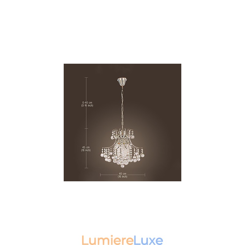 Suspension de luxe moderne en cristal à 6 lumières