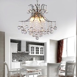 Suspension de luxe moderne en cristal à 6 lumières