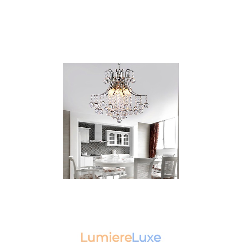 Suspension de luxe moderne en cristal à 6 lumières