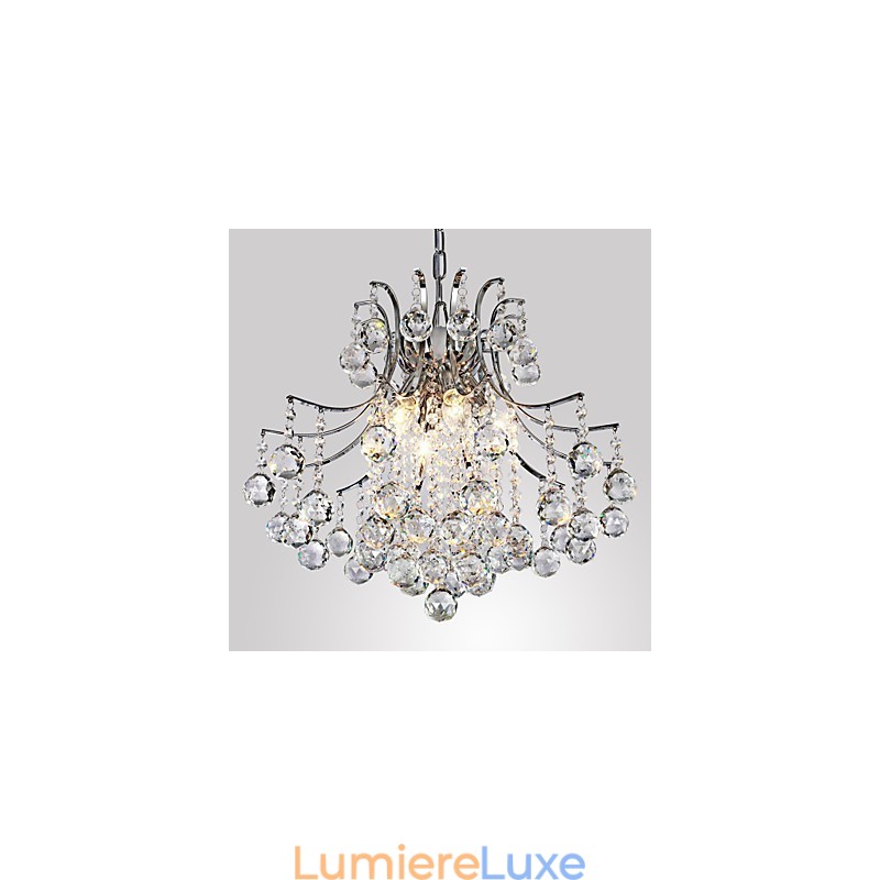 Suspension de luxe moderne en cristal à 6 lumières
