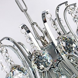 Suspension de luxe moderne en cristal à 6 lumières